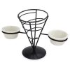 0013682-omcan-1-cone-french-fry-holder-with-two-2-oz-ramekins-holds-black-600