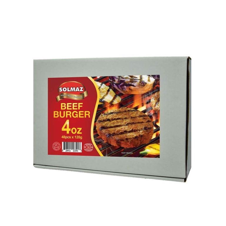 Solmaz ** (HMA) Halal Beef Burger 4oz, 40pc CHEF's DEPOT