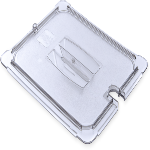 Carlisle-StorPlus-Univ-Lid-Food-Pan-PC-Handled-Notched-0-5-Size-Clear