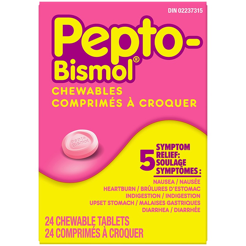 Pepto Bismol Bismuth Subsalicylate Chewable Tablets 24pcs Chefs