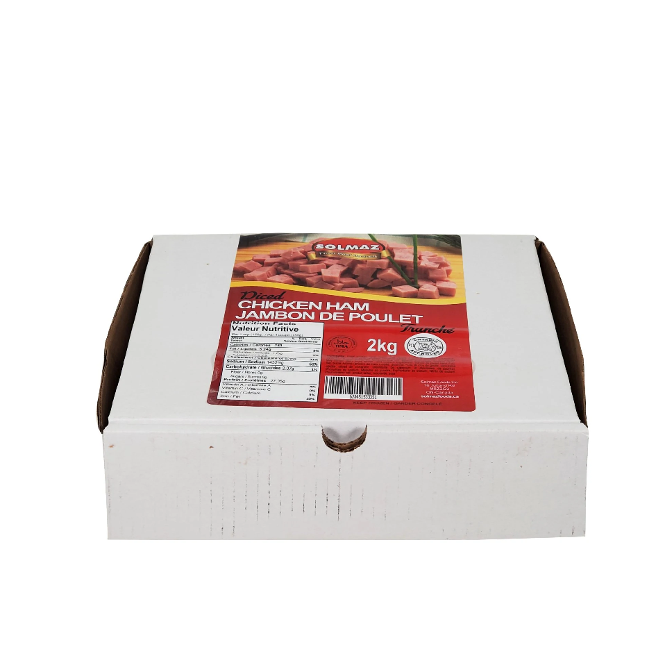 Solmaz **(HMA) Halal Diced Chicken Ham, 2kg CHEF's DEPOT
