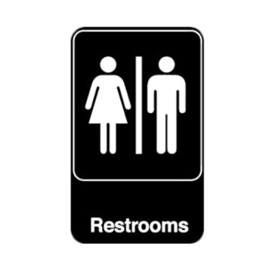 Royal Industries ** “Restrooms” signage, Each – CHEF's DEPOT