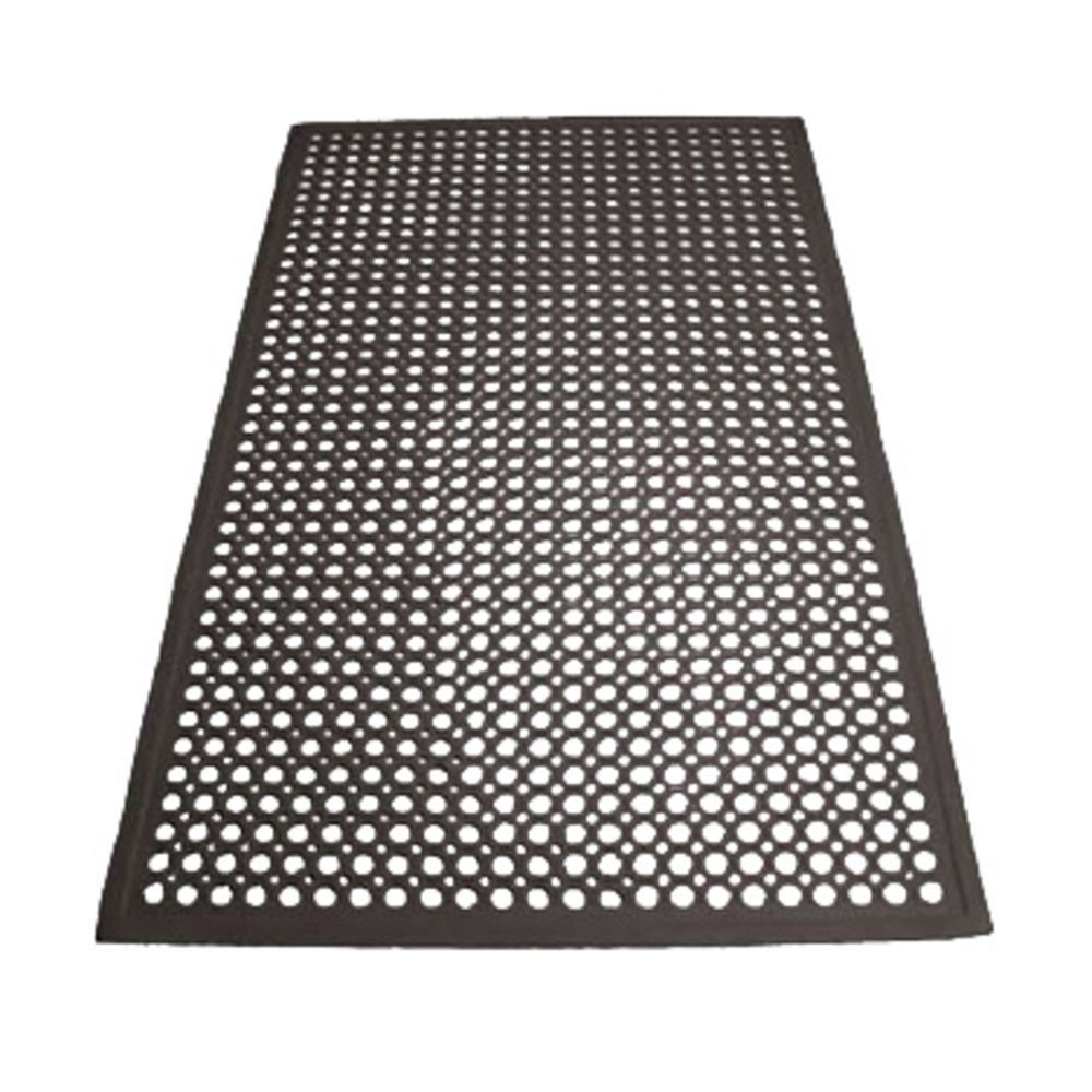 Winco ** Rubber Floor Mat, 3 x 5 x 1/4″, Beveled (Black) CHEF's DEPOT