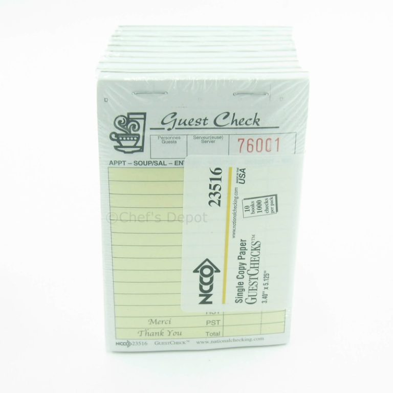 NCCO ** Single Copy Paper Guest Checks (23516), 10 Books CHEF's DEPOT