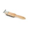 Royal-Industries-Broiler-Brush-11-Short-Handle-Steel-Scraper-Heavy-Duty-Hardwood-Handle
