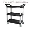 winco-Utility-Cart-Black-3-Tier-Polypropylene-330lbs