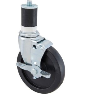 Crown-Cookware-Caster-120mm-5-inches-Stem-Grey-Quiet-Rider-with-brake