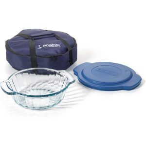 TFI-Blowouts-Anchor-3-Piece-2-Quart-Sculpted-Baking-Dish-with-Slate-Blue-Plastic-Lid-and-Blue-Tote-Set