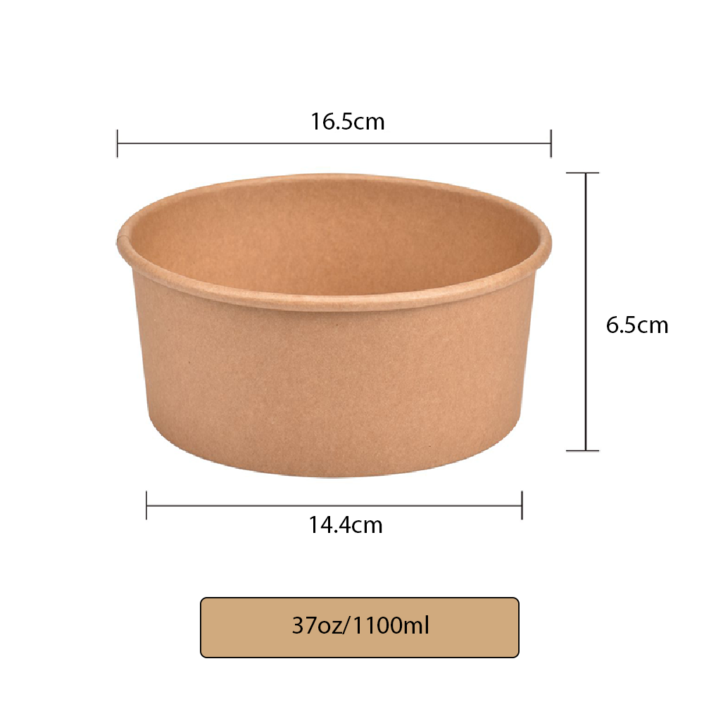 Ecogate ** 43oz Kraft Paper Bowl(1300mL), 50pcs CHEF's DEPOT