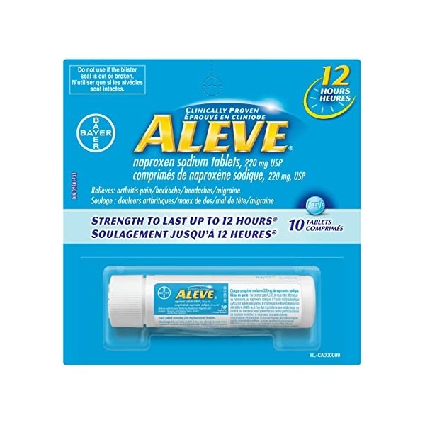 Aleve ** Naproxen Sodium Tablets, 220mg, 10pcs CHEF's DEPOT