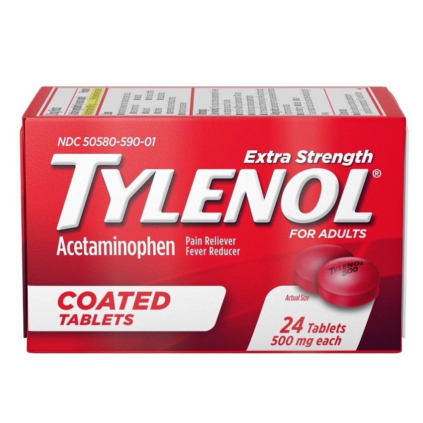 Tylenol ** Extra Strength Acetaminophen Tablets, 500mg, 24ct – CHEF's DEPOT