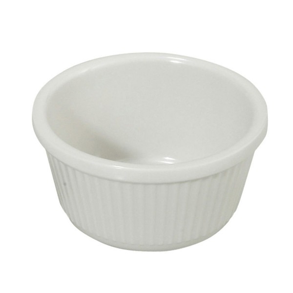 Winco Fluted Ramekins 2-Ounce White - 12-Piece Melamine Dipping Sauce Cups