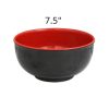 myland-7-5inch-Plain-Melamine-Black-red-deep-bowl
