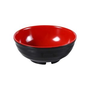 myland-8inch-Plain-Melamine-Black-red-noodle-bowl
