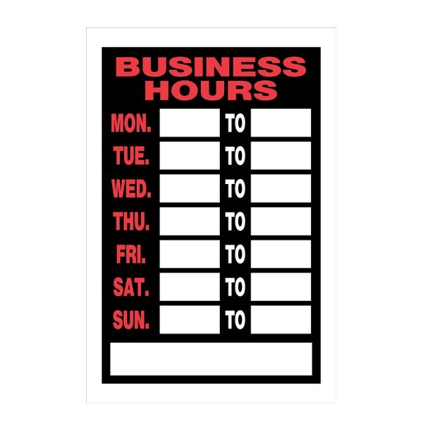Business-Hours-Sign-8x12inch Business-Hours-Sign-8x12inch