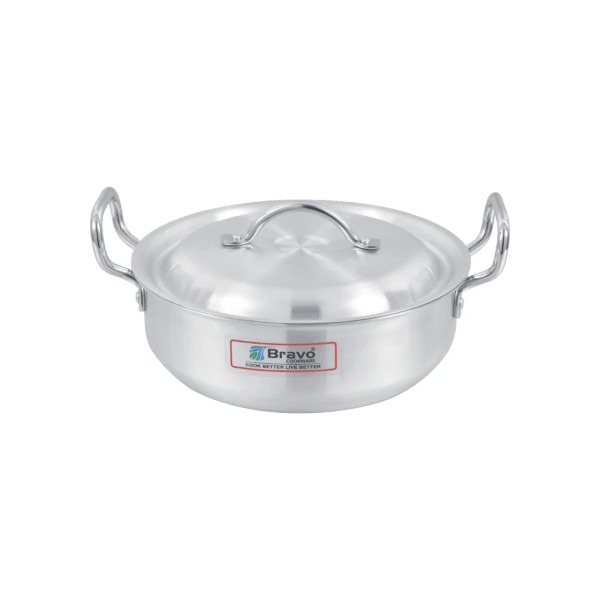 bravo Aluminum flat Karahi With lid