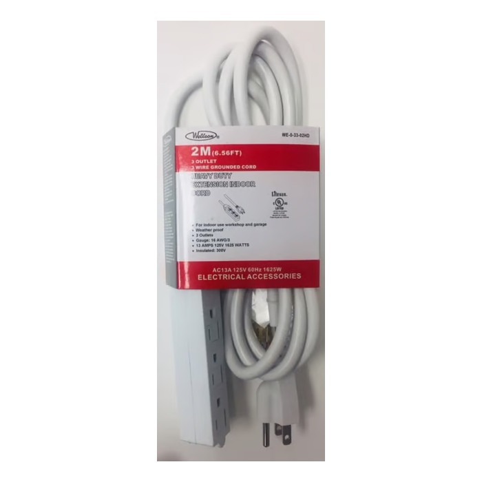 wellson-2M-Electrical-Extension-white-Cord-with-3-outlets wellson-2M-Electrical-Extension-white-Cord-with-3-outlets